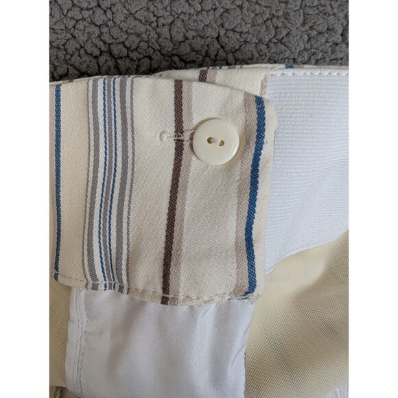 Lane Bryant Capri Womens 28 Ivory Striped Crop The Laney Capris Wide Leg Buttons - Picture 7 of 14